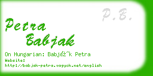 petra babjak business card